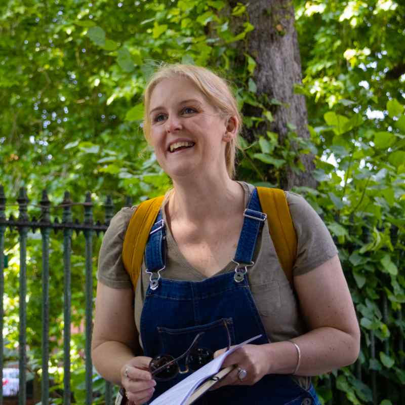 Photograph of Talie leading a Tree Walk